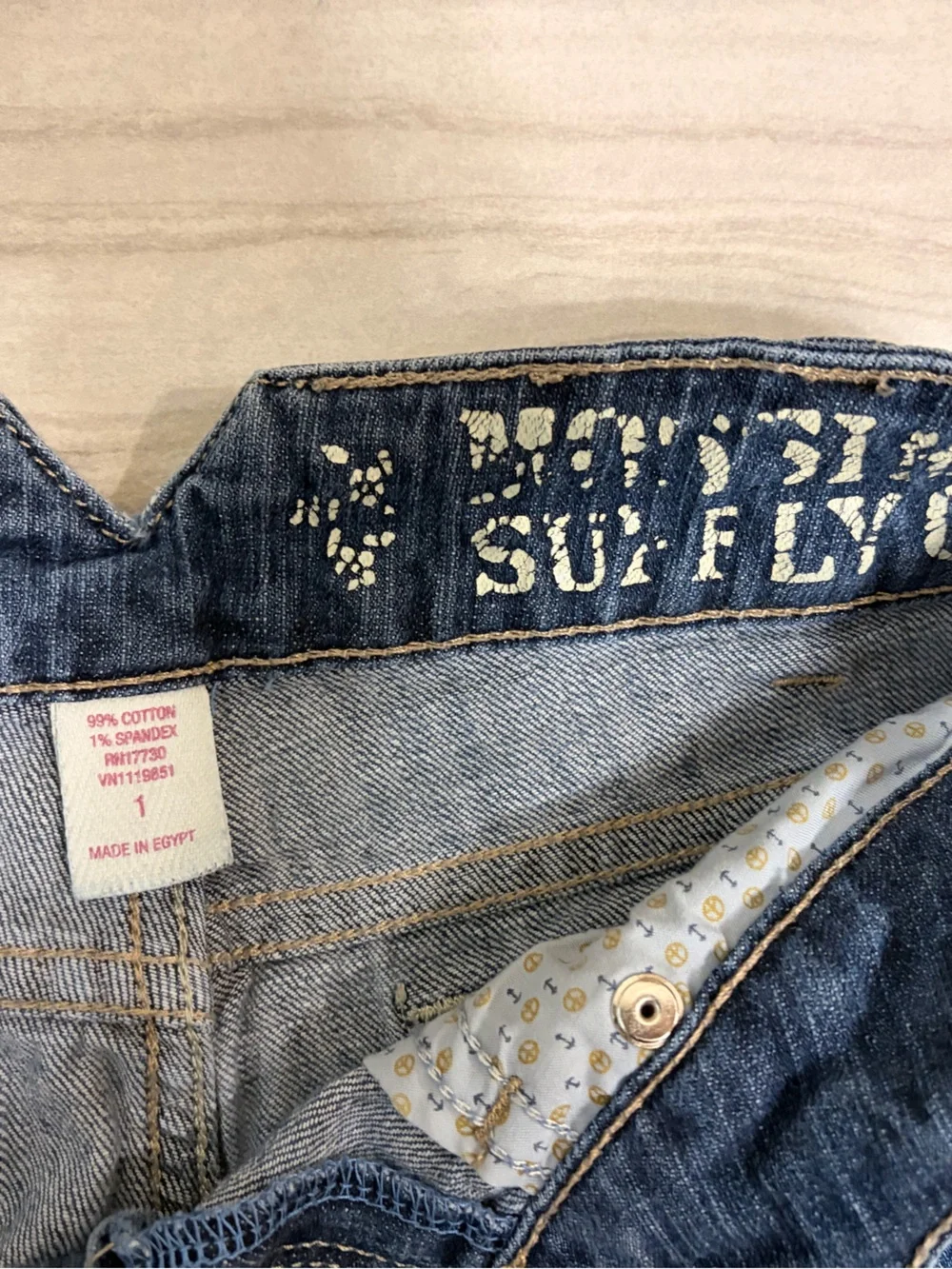 SO Dark Blue Denim Short Shorts with Double Button Waist